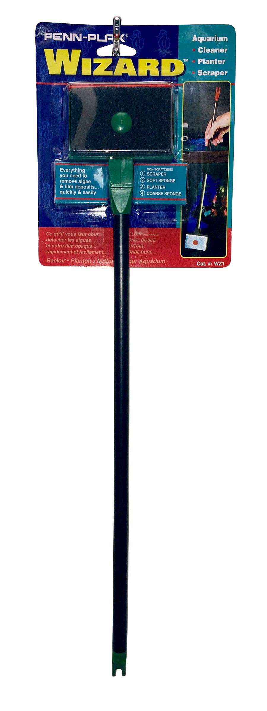 Penn-Plax WZ1 Algae Scraper - Help Keep Your Aquarium Clean with The Wizard Scraper