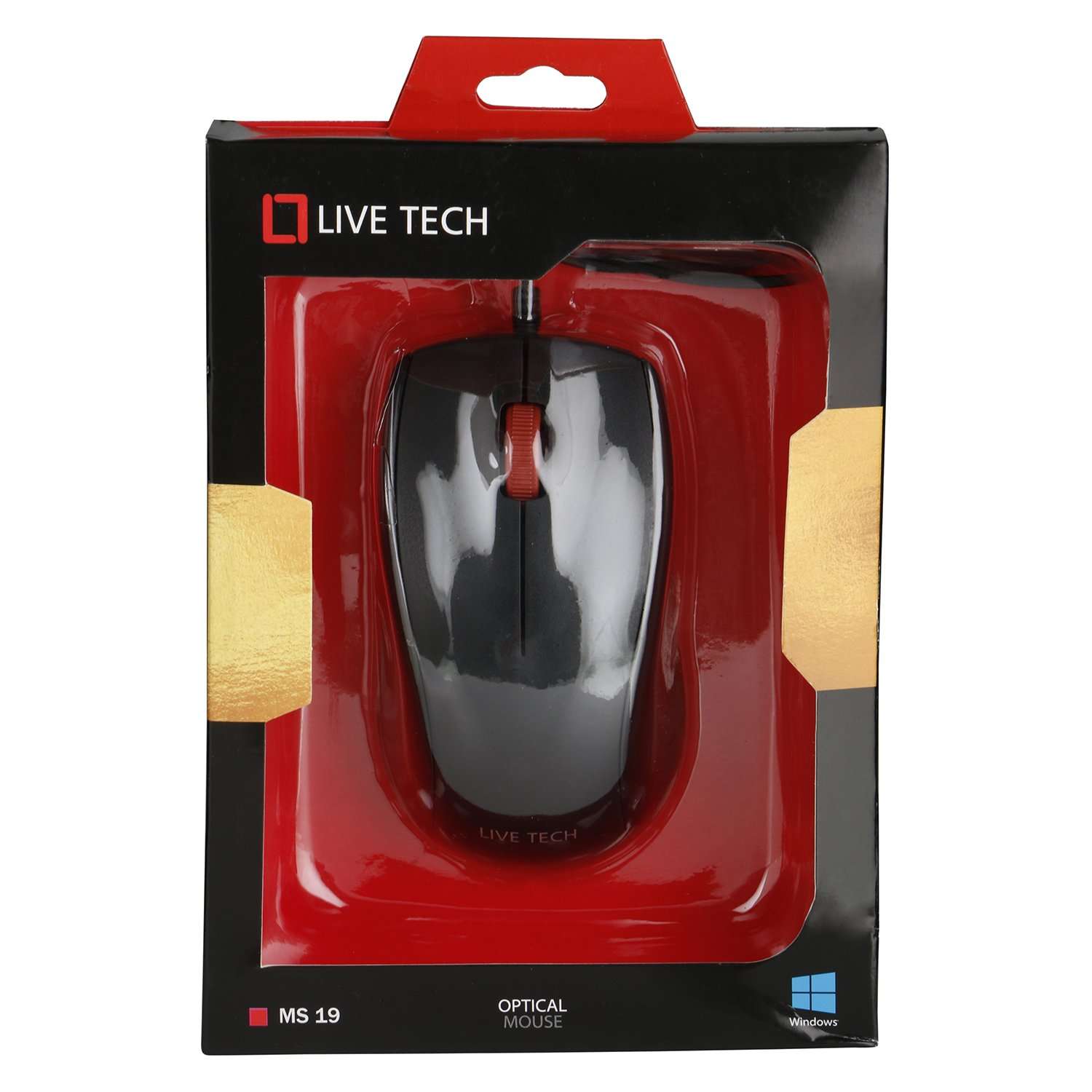 Live Tech MS-19 USB Wired Black Color Optical Mouse 1