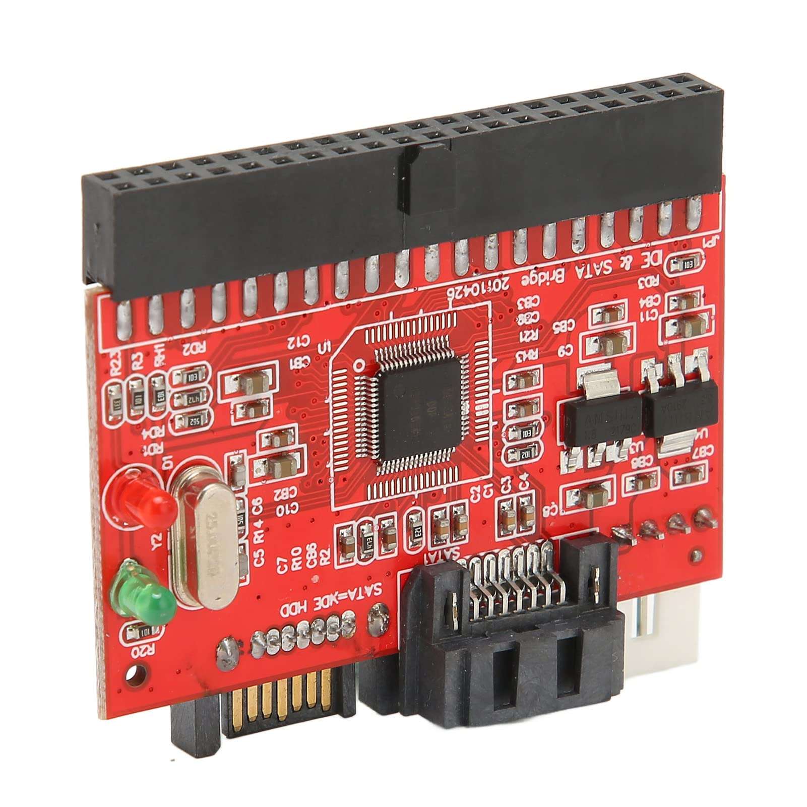 3.5 Inch IDE to SATA Adapter Card, Bidirectional Conversion 1.5Gbps IDE to SATA Riser Card Support Hot Swap IDE Hard Disk Drive Adapter for Home Office