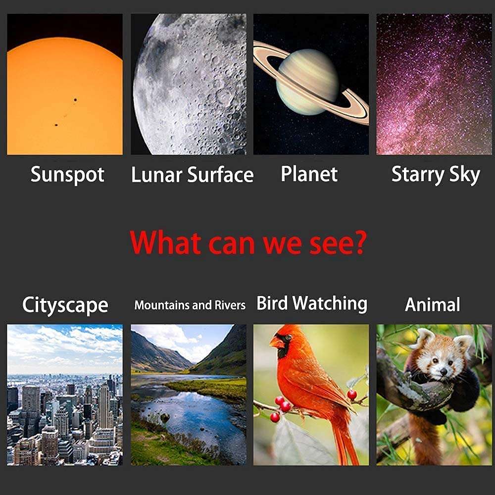 HAGNZHE Telescope for Kids Adults Beginners, 70mm Aperture BAK4 Prism Lens 400mm Astronomical Refractor Telescope for Astronomy with Smartphone Mount and Tripod and Camera Wire Controller 3