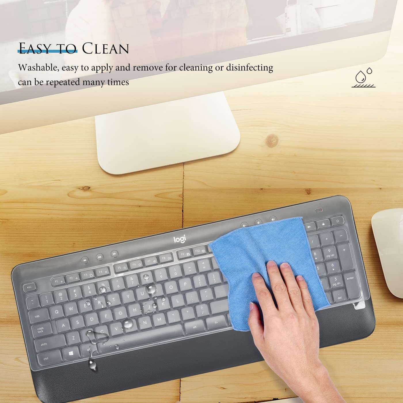 Keyboard Cover for Logitech MK545 Advanced Wireless Keyboard, Logitech MK540 Full-Size Advanced Wireless Scissor Keyboard Skin, Logitech MK545 MK540 Keyboard Protector - Clear 6