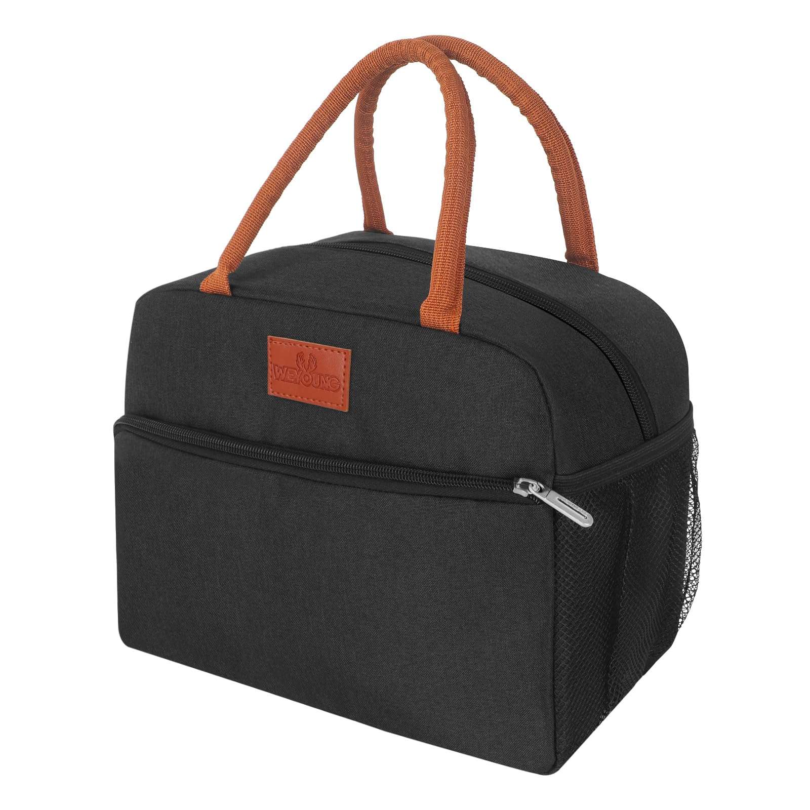 CCidea Lunch Bag for Women/Men, Insulated Lunch Box Bag for Women Adult Men, Small Leakproof Lunch Tote Bag, Reusable Lunch Cooler bag Container for Work/Office/Picnic/Travel -Black