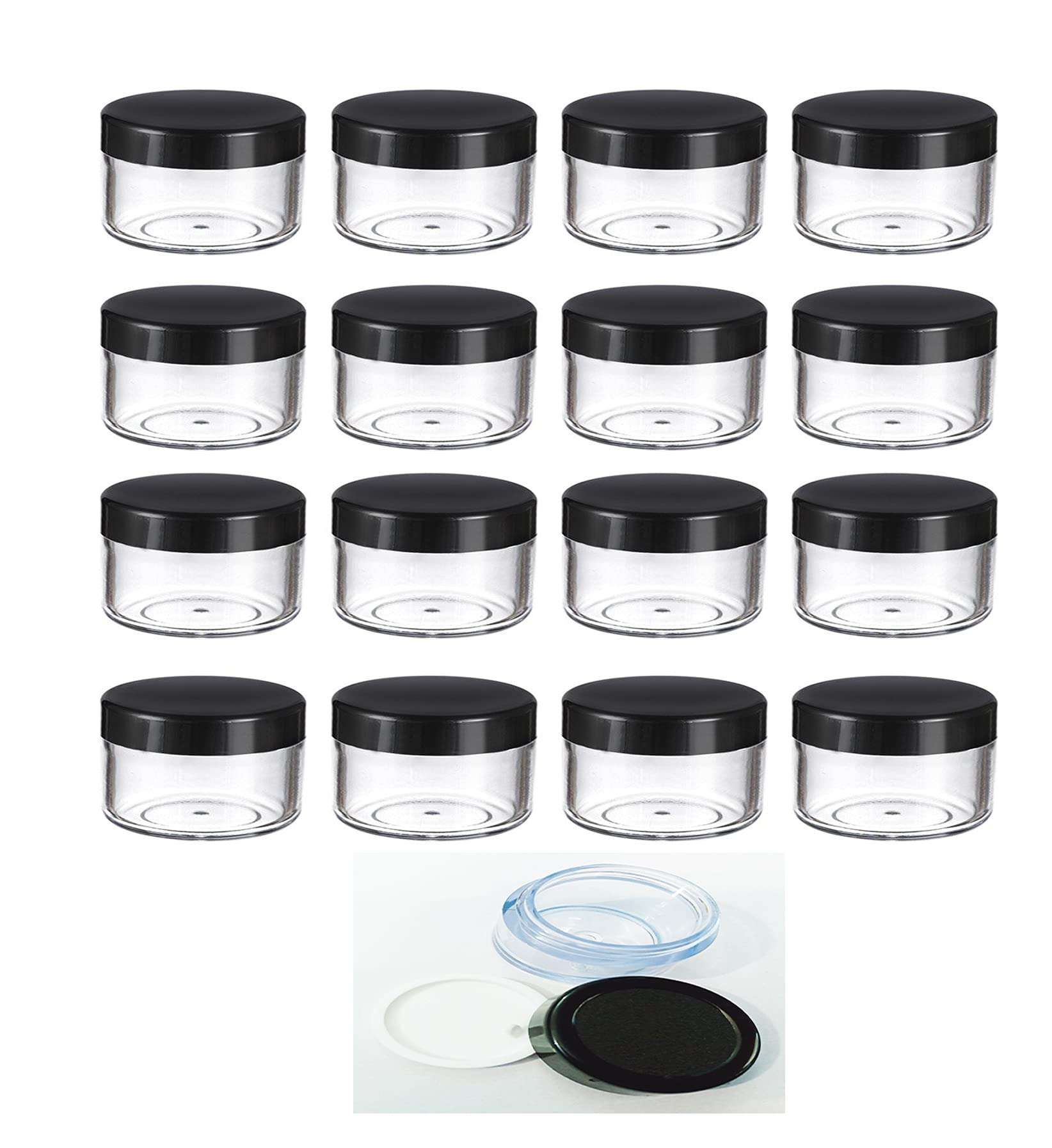 WorldWesties 15g Empty Cosmetic Container san jar 16Pcs Multipurpose Cream,kajal,Lip Balm,Powder refillable container15g(Pack of 16)Pcs 1