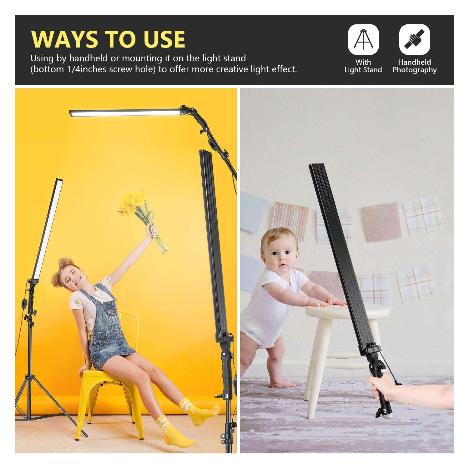 Neewer 3-Pack 60 LED Video Lighting Kit with Adjustable Brightness, 2.24 Meters Light Stand 4