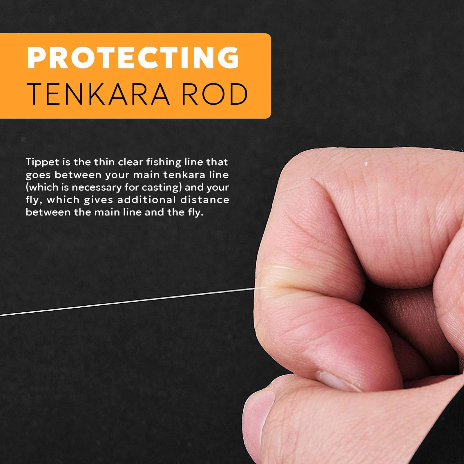 Pure Tenkara 4X Fly Fishing Tenkara Nylon Tippet Lines Freshwater Clear 6.4LB/2.9KG, 50M 6