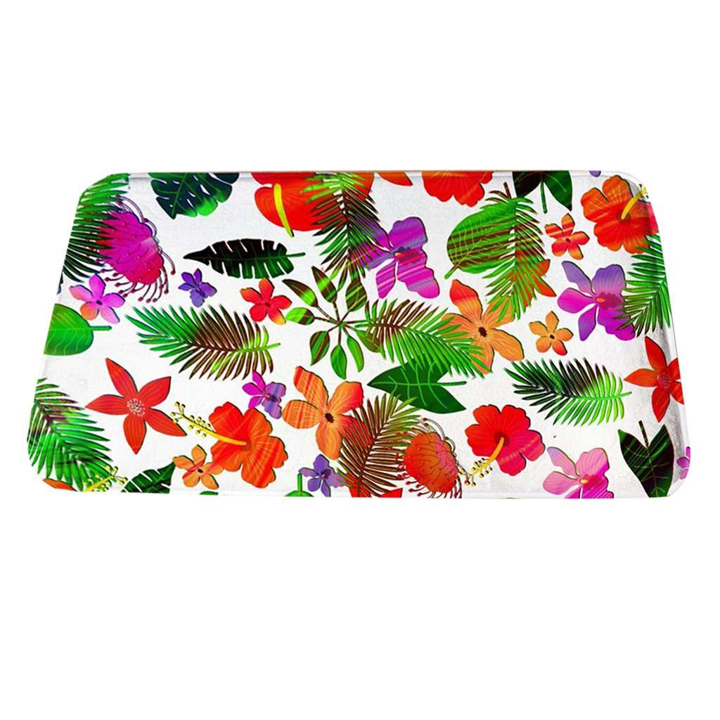 Elegant Essence Kitchen Floor Mat Comfort Anti Slip Flannel Indoor Bahroom Rug Flower 2 1