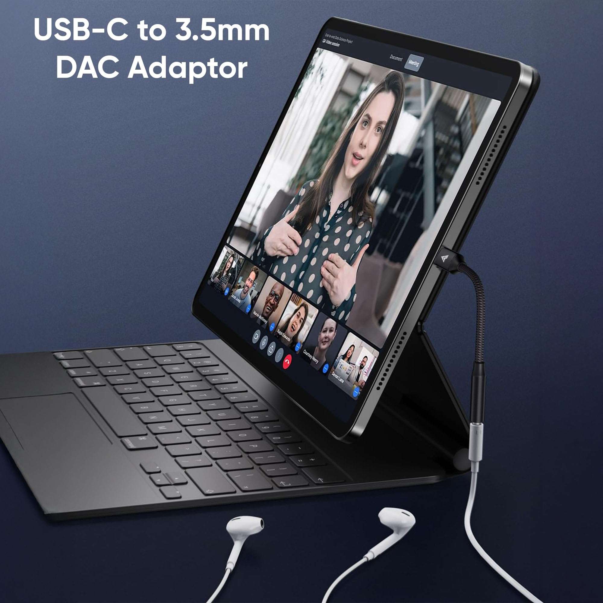 Vaku Luxos® SonicArc Type C to 3.5 mm Jack Digital Audio DAC 24bit/96KHz 3.5mm Connector Aux Cable,Headphone,Earphone USB C Converter/Adapter for Samsung, Oneplus, iPhone 17/16/15,Other Phone- Black 6