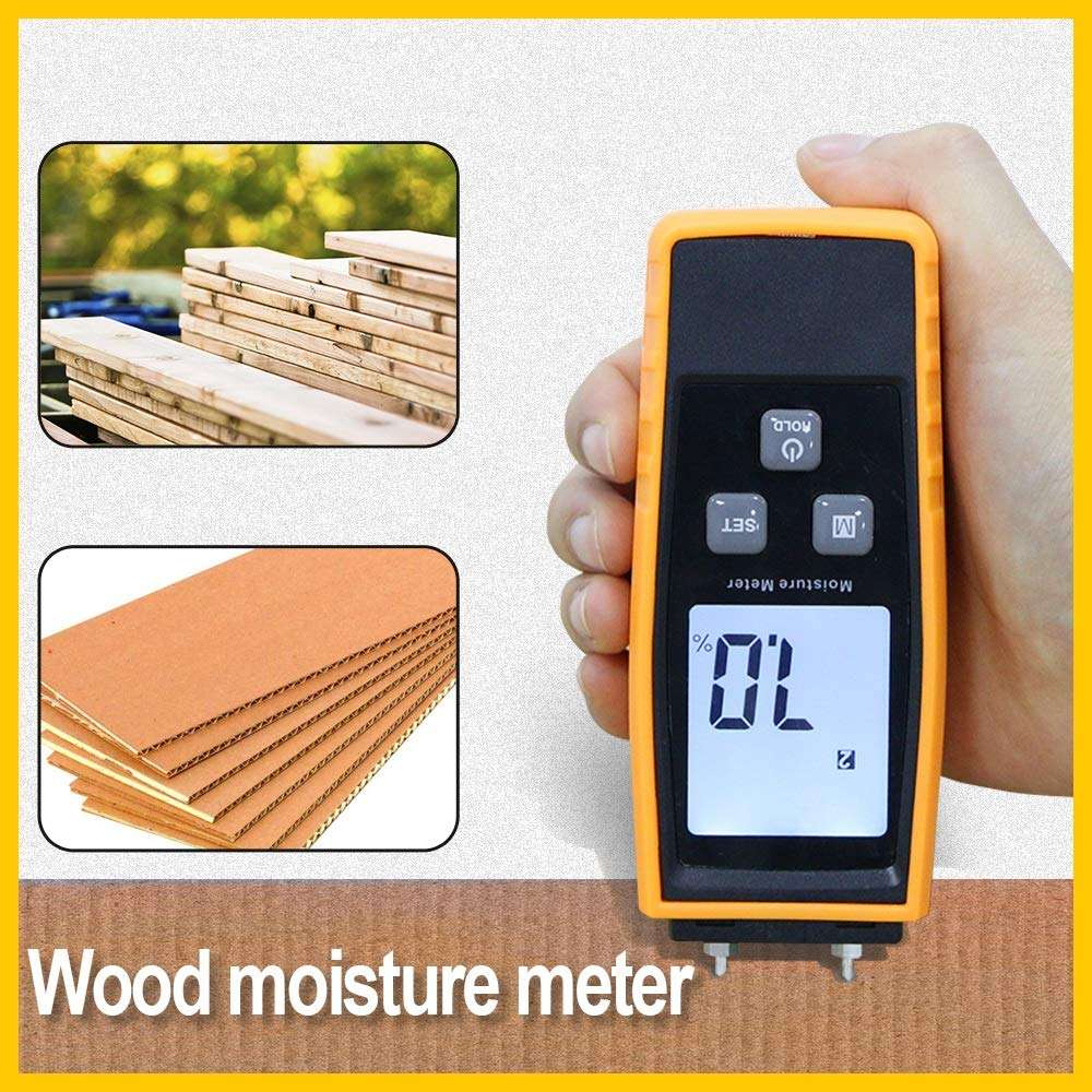 WZCUICAN Moisture Meters Professional Wood Moisture Humidity Meter Digital Tester 0%~80% Two Pins Large LCD Display with Back Light Temperature 660 4