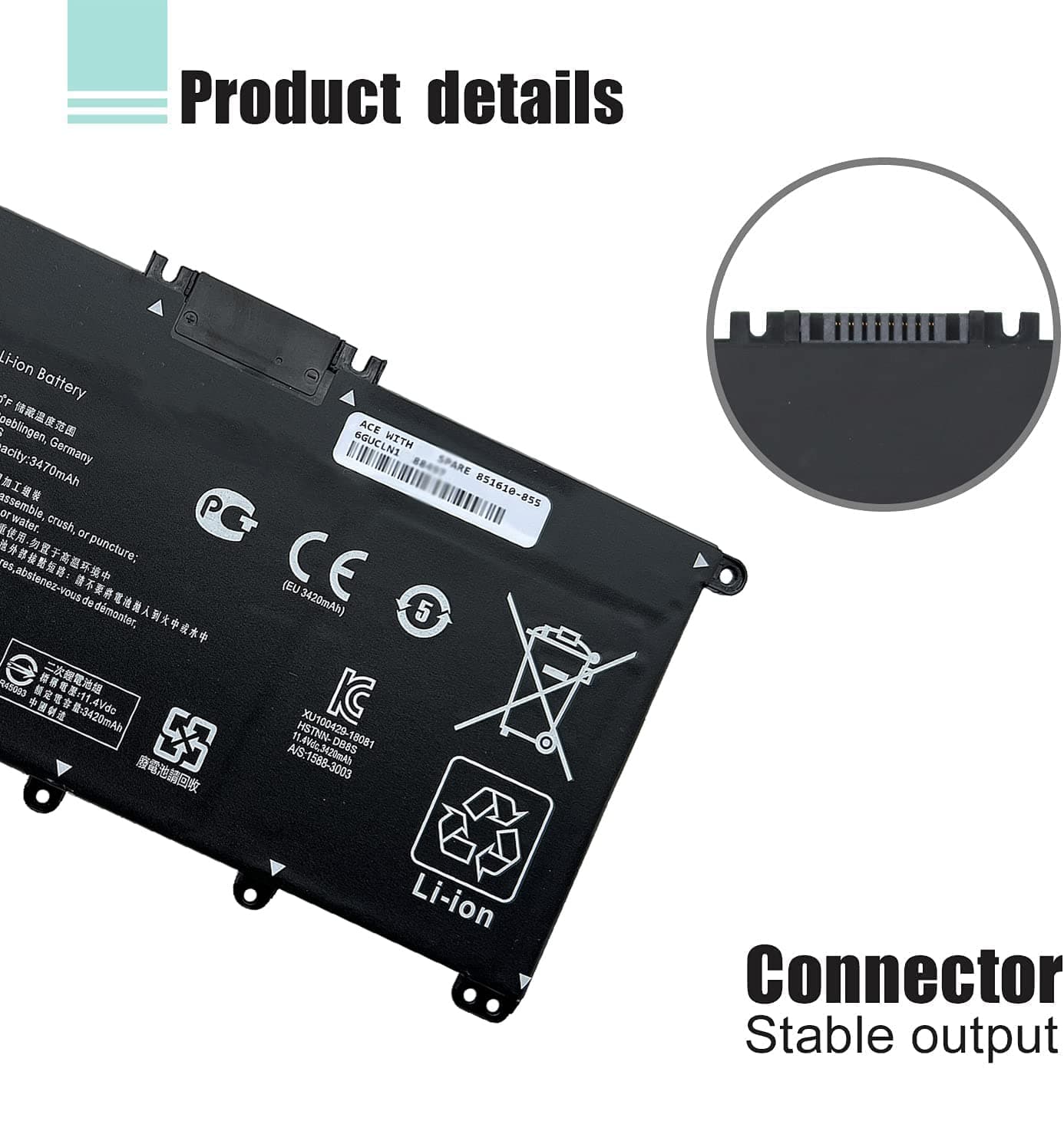 BOWEIRUI HT03XL L11119-855 Laptop Battery for HP Pavilion 14-CE 14-CF 14-DF 15-CS 15-DA 15-DB 15-DW 17-by 17-CA Series 15-CS0053CL 15-DW0033NR 15-DA0014DX L11421-542 L11421-2C2 HSTNN-UB7J HSTNN-DB8R 3
