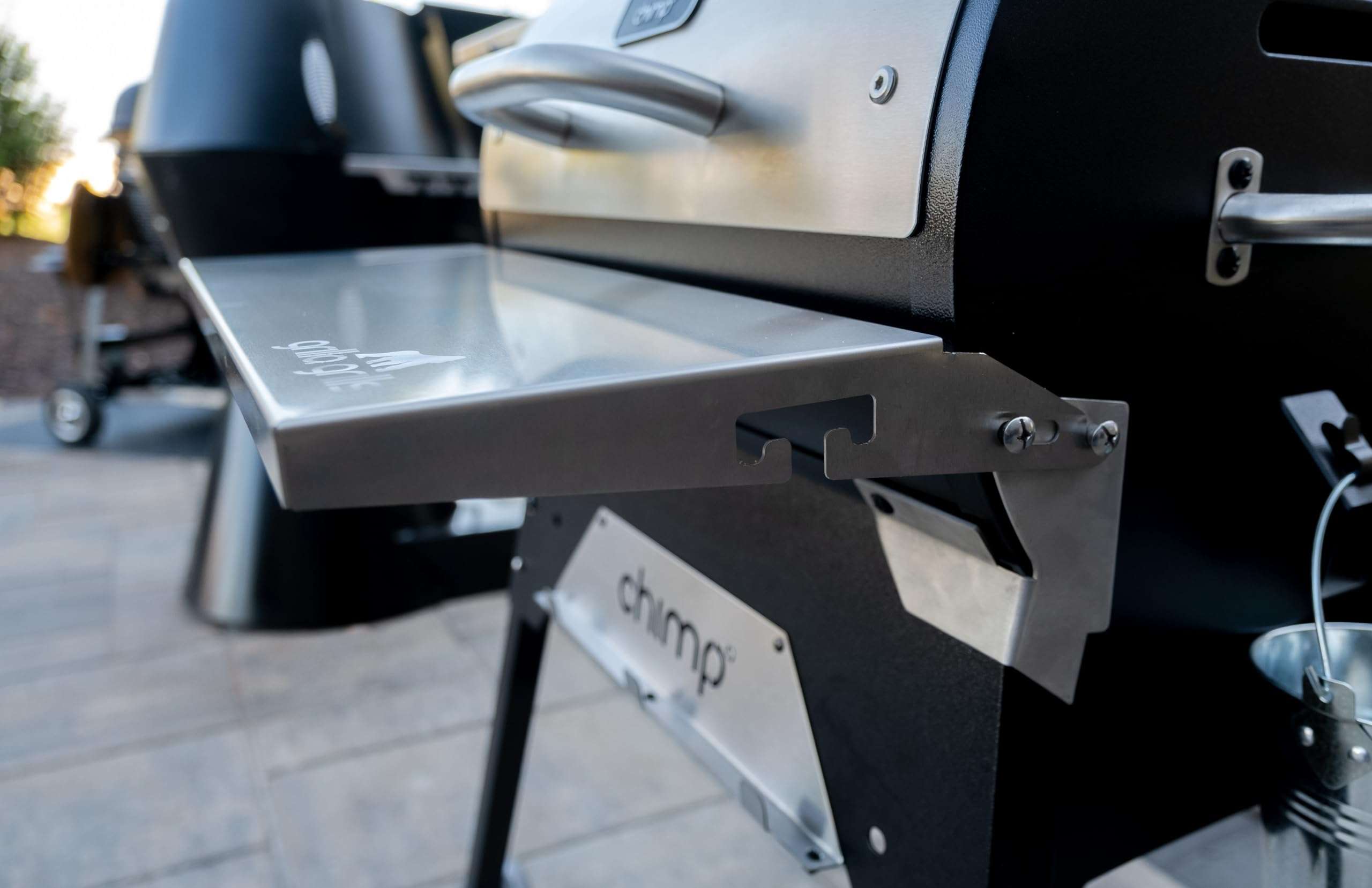 Grilla Grills Chimp Front Shelf with Weather Resistant 304 Stainless Steel Construction, Foldable Design, 8" x21 3/4" Size for Grilling, Grilla Chimp, BBQ 3