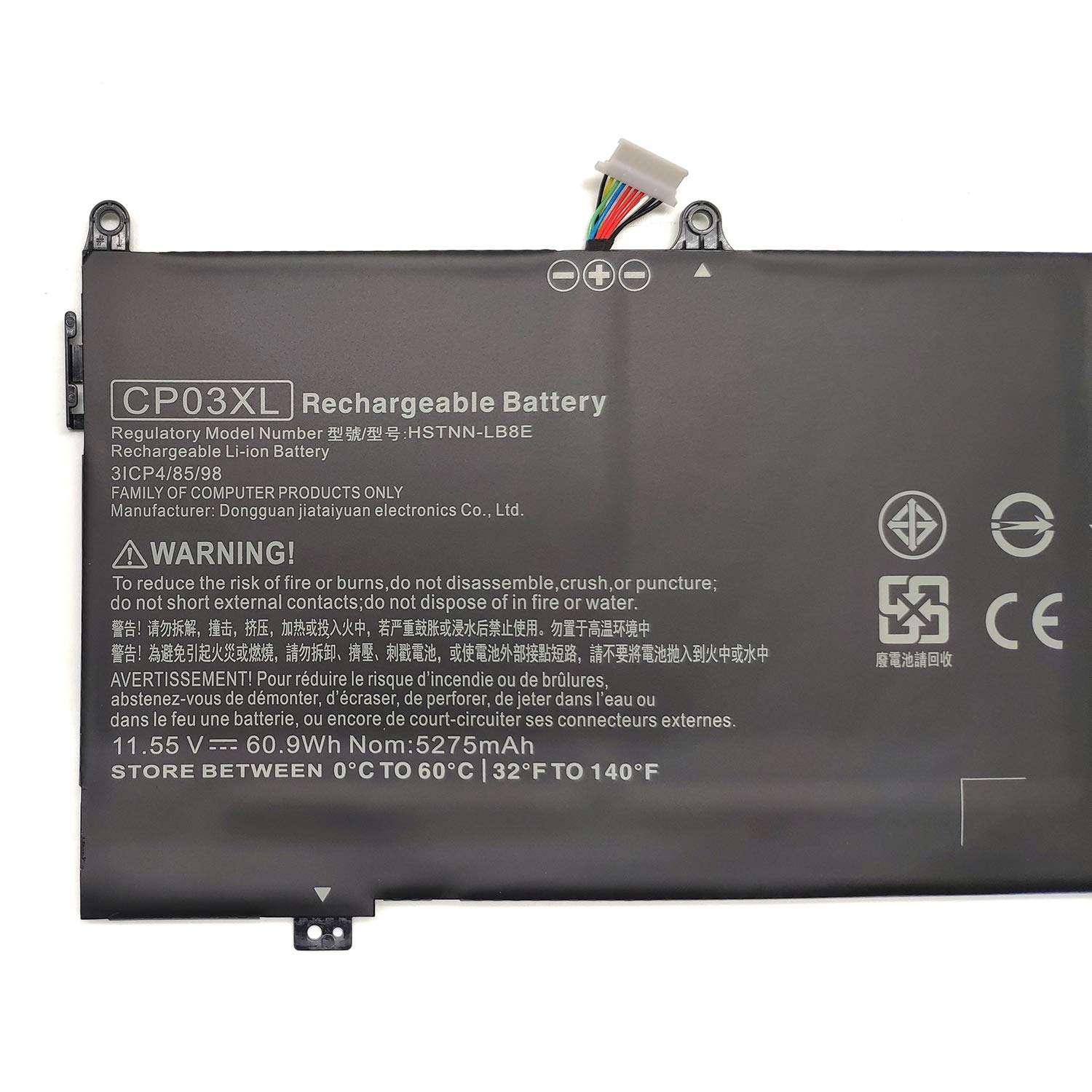 Ding CP03XL Replacement Laptop Battery Compatible with HP Spectre X360 13-ae049ng 13-ae013dx 13t-ae000 13-ae000 13-ae006no 13-ae001ng 13t-ae012dx Series HSTNN-LB8 TPN-Q199 C41-N550(60.9Wh 11.55V) 2