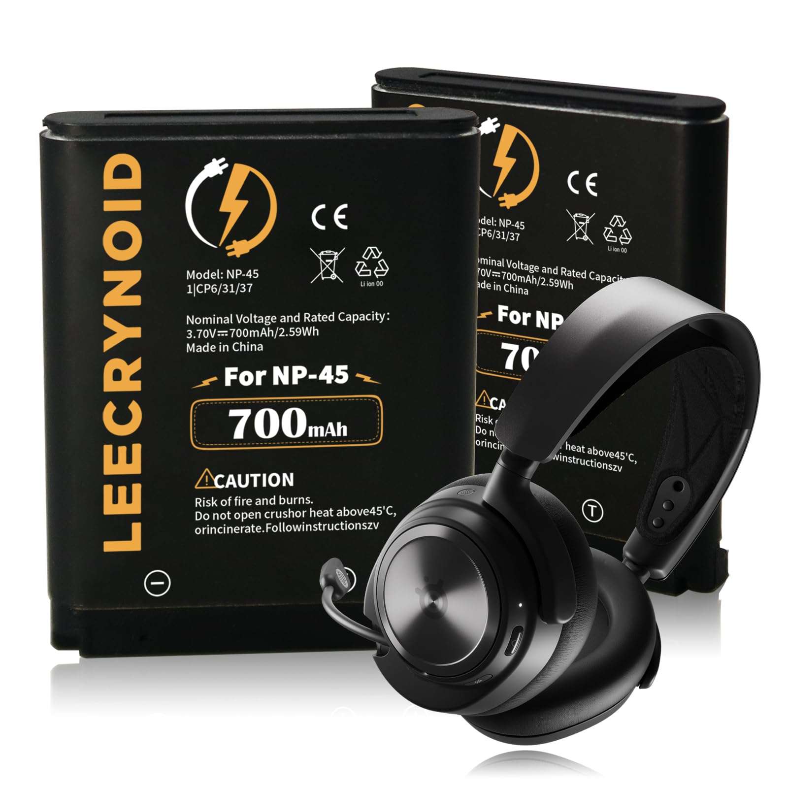 LeeCrynoid 2-Pack NP-45 700mAh Battery, Compatible with Steelseries Arctis Nova Pro Wireless Headset, Arctis Nova Pro Wireless Headset for Xbox, Arctis Nova Pro Wireless Headset for PlayStation 1