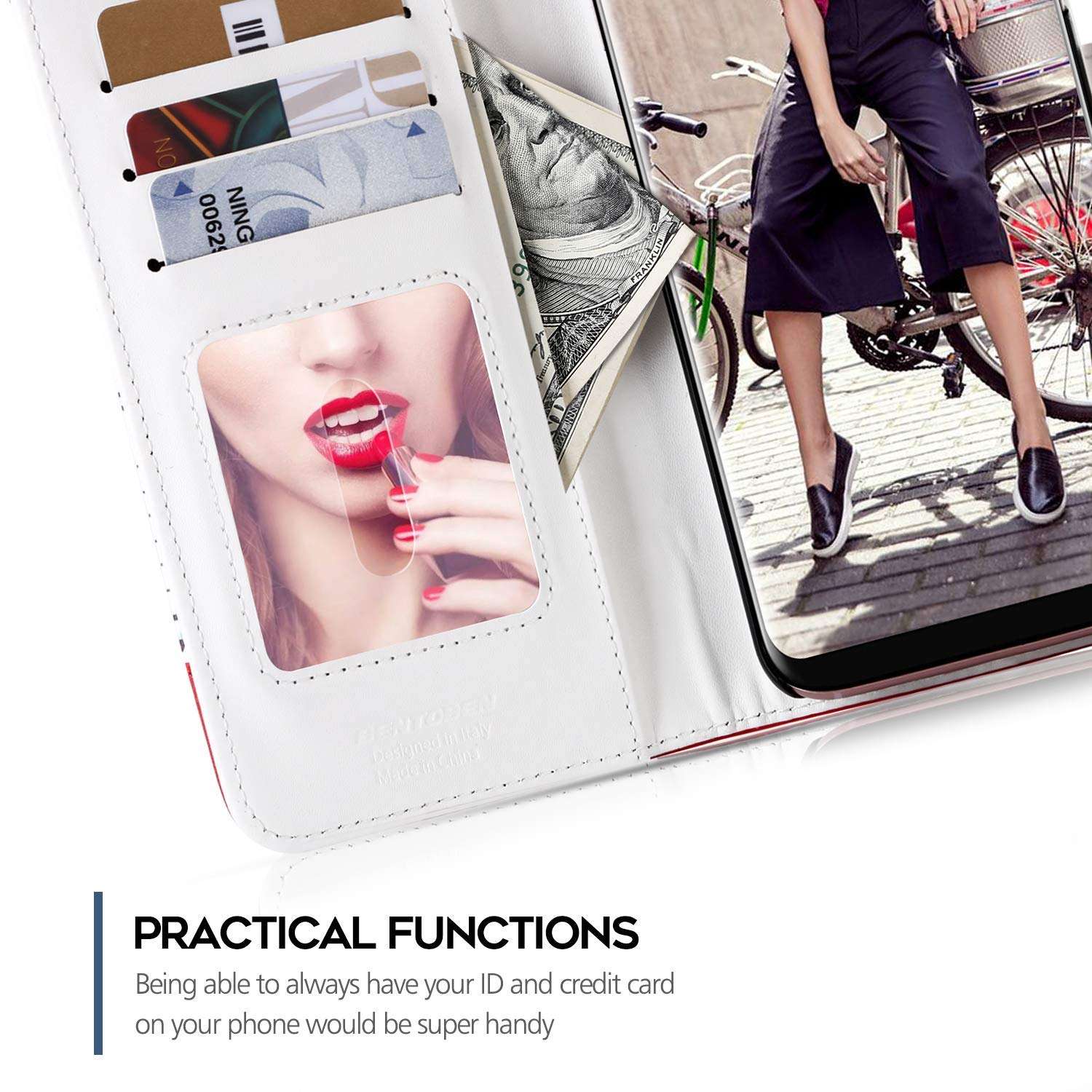 BENTOBEN Samsung Galaxy S8 Plus Case, Galaxy S8 Plus Wallet Flip Kickstand Case 3