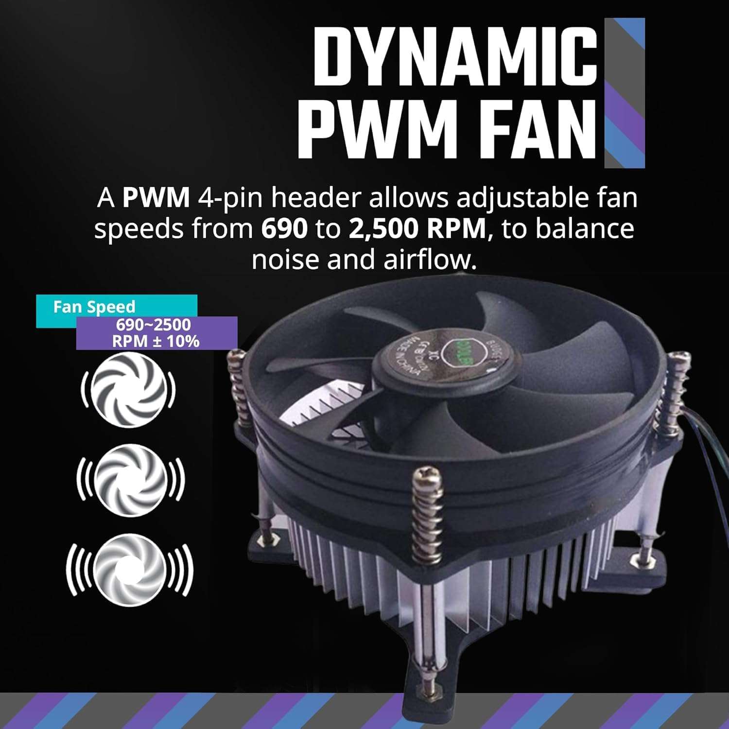 Hexabyte CPU Cooler Fan Compatible with Intel LGA775 – High-Performance Black Cooling Fan for Desktop PC – Silent, Efficient Heat Dissipation, Easy Installation 4