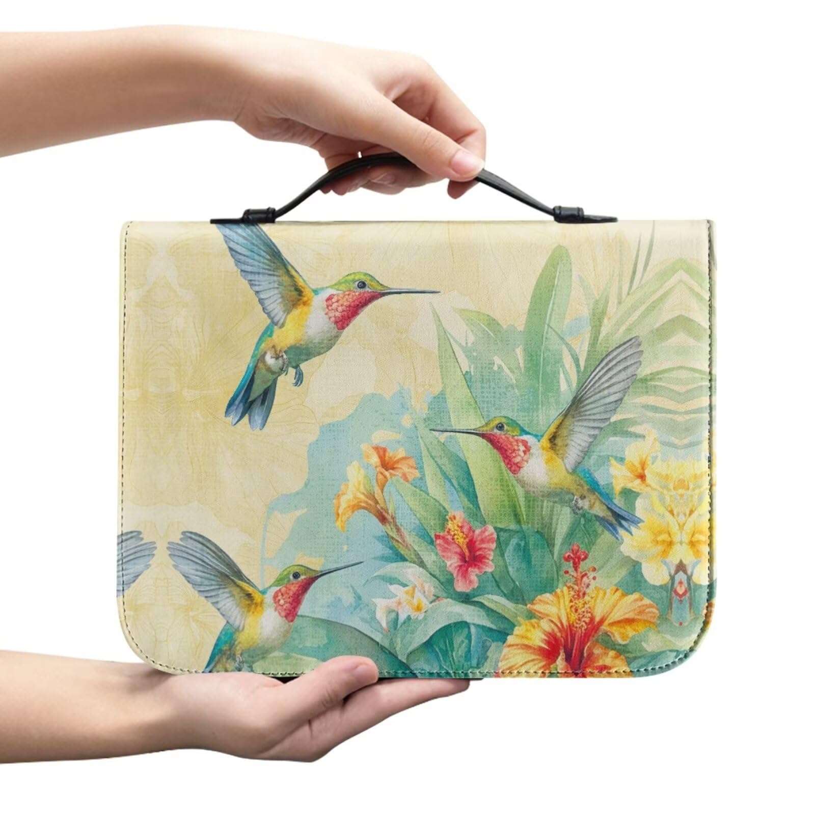 WUYOJUXA Hummingbird Print Bible Cover for Women Bible Book Carrying Case Durable Carrying Book Case Church Bag Bible Study Supplies Accessories size：XL 3