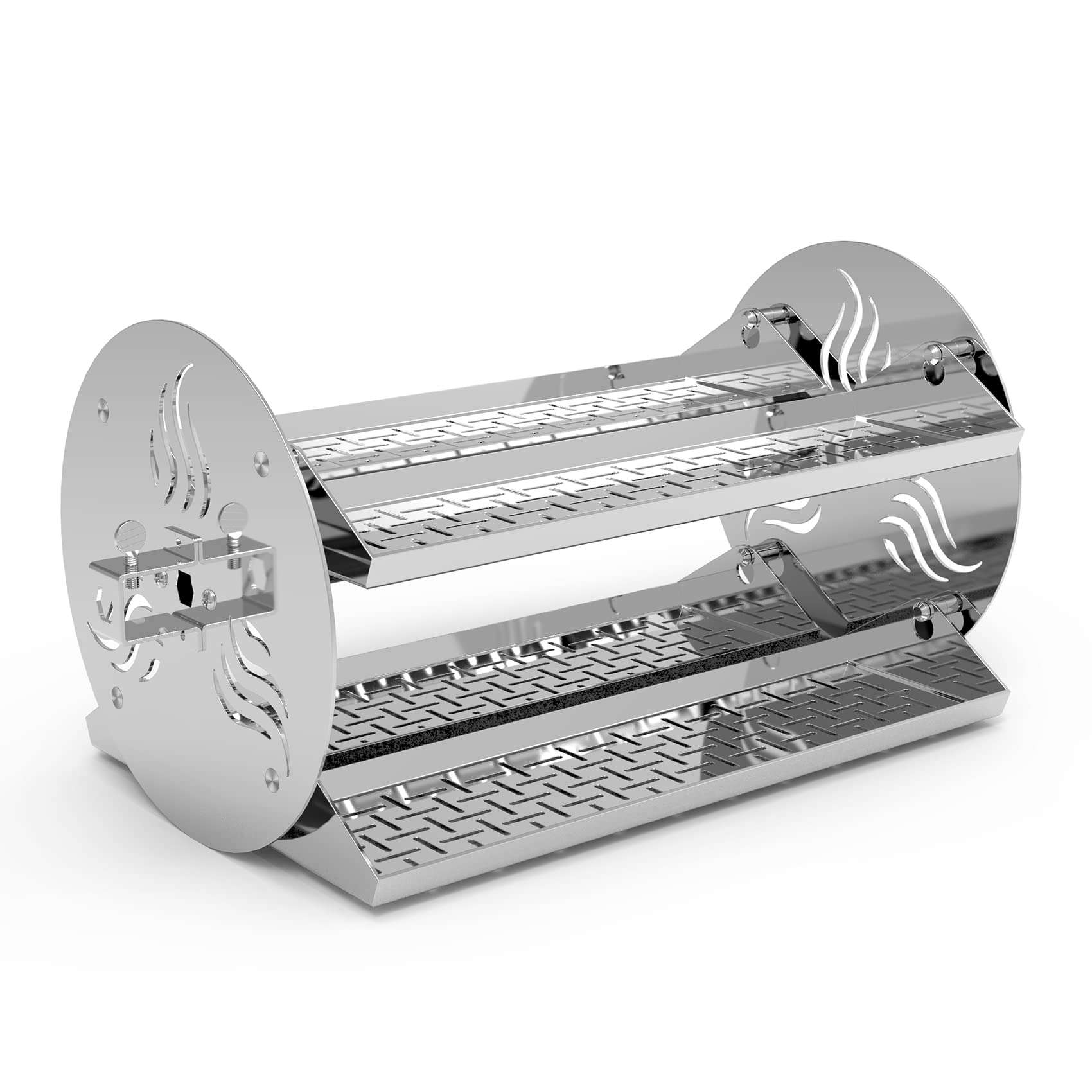 onlyfire BBQ Grill Rotating Stainless Steel Rotisserie Trays Kit with Hexagon Hole- Fits for Any Grill 1