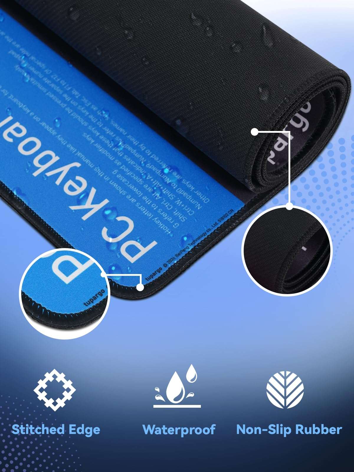 Shortcut Keys Mouse Pad for 3D max,3D max Hotkeys Office Desk Mat,Work Desk Large XXL Keyboard Mousepad, Waterproof Non-Slip and Stitched Edge(31.5×13.8 inch) 5