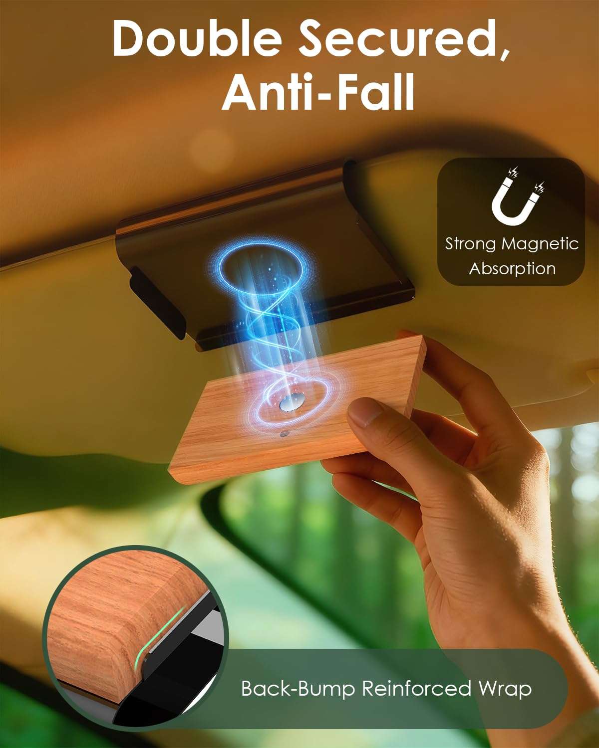 Car Air Freshener - Wood Air Freshener - Long Lasting Car Odor Eliminator for Visor Clip-Variety Scent Starter Kit, Vehicle Scent Diffuser Men&Women- Pack of 3 (Teak-Amber-Grove) 6