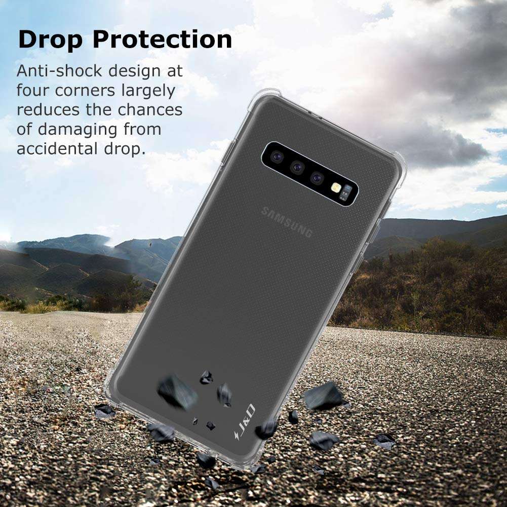 J&D Case Compatible for Galaxy S10 Case, Corner Cushion Ultra Clear Shockproof Protective Slim TPU Bumper Case for Samsung Galaxy S10 Bumper Case, Not for Galaxy S10 Plus/Galaxy S10 E/S10 5G 5
