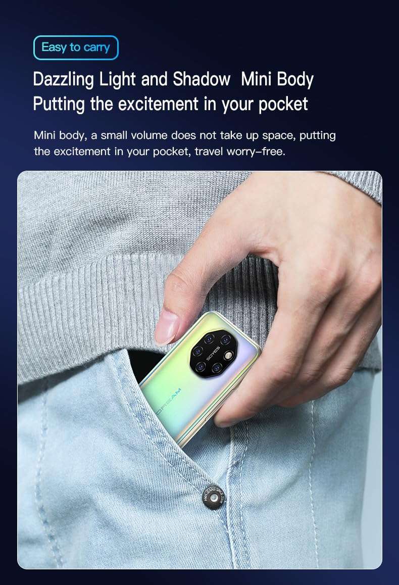 S10I Unlocked Mini 4G Android Smart Phone 3.5" Dual Sim Ultra Thin Card Student Palm Cellphone Compatible with Whatsapp Face Fingerprint 2050mAh Global Version (Star Black, 3GB+64GB) 4