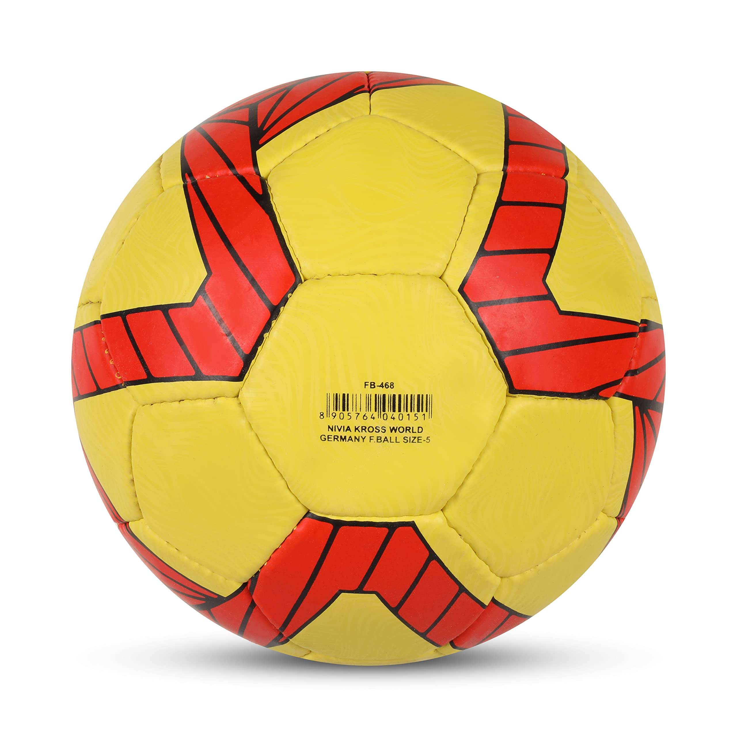 Nivia Kross World Germany Football, Rubberized Stitched Football,32 Panel,Suitable for Hard Ground Without Grass,Training Football,Football for Men & Women,Size 5 (Yellow) Size-5 5