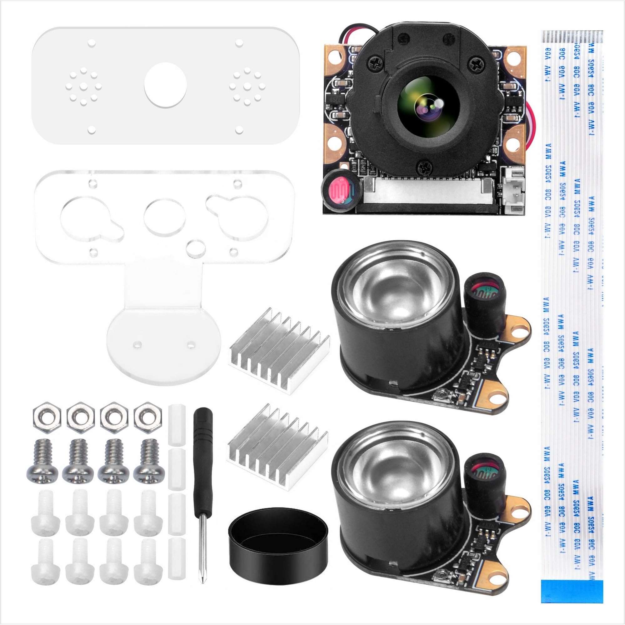 OSOYOO IR-Cut Camera for Raspberry Pi: Auto Day-Night Mode with Infrared Vision and Acrylic Case, Compatible with Raspberry Pi 3B/2B & A/B Series 4