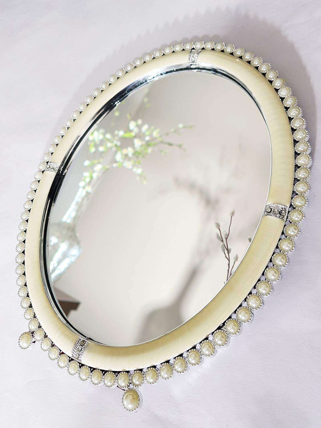 GLAN Double Sided Table Mirror/Makeup Mirror with Stand for Women and Girls 30 Gram Pack of 1 4