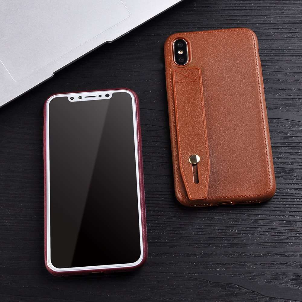 Leather for iPhone X Mobile Case, for Apple iPhone X Leather Case Cover, Phone Cover Lightweight Premium PU Leather (Brown) 1