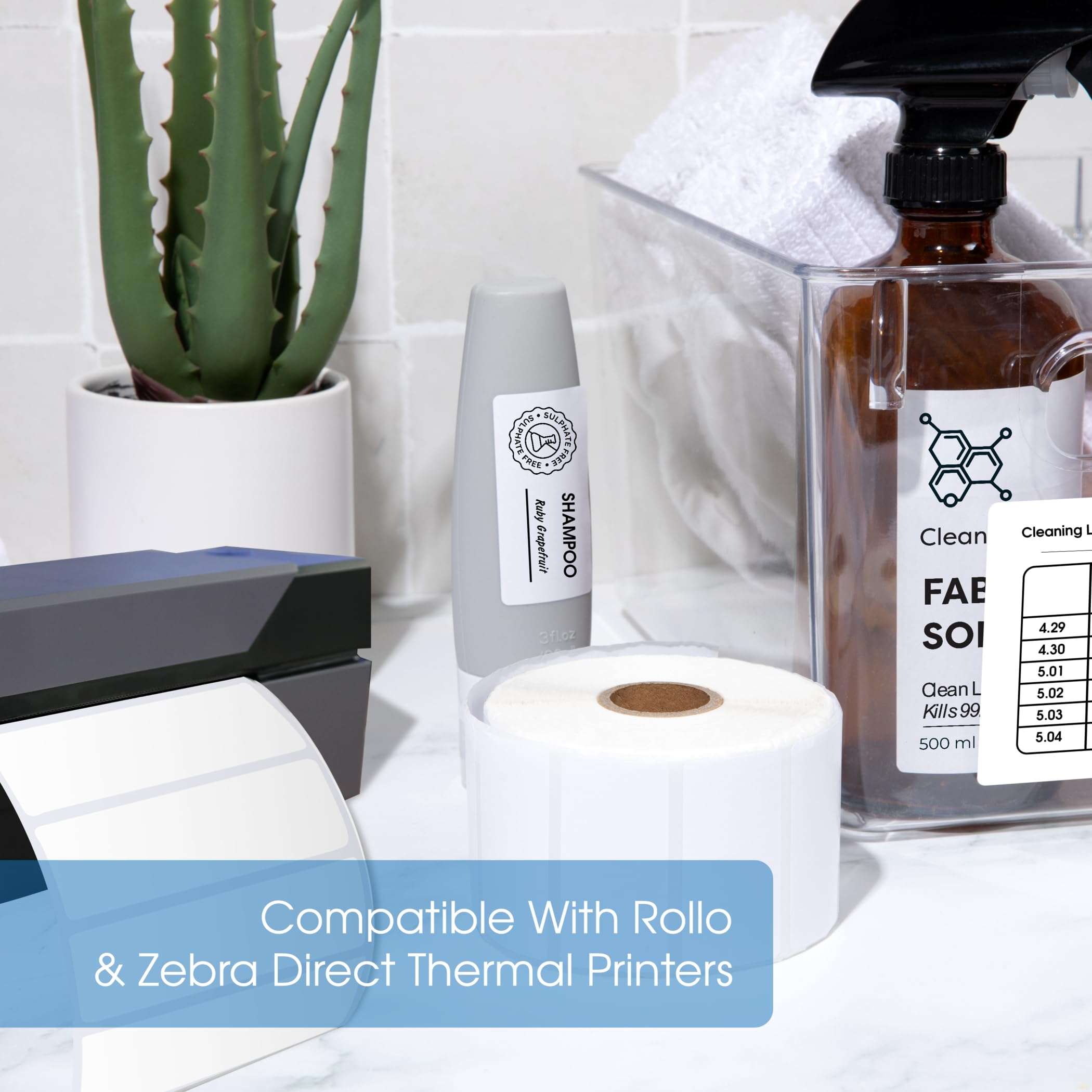 Spartan Industrial - 2" X 1” Direct Thermal Labels, Perforated UPC Barcode FBA Labels, Compatible with Rollo & Zebra Desktop Printers - 10 Rolls, 1300/Roll 6