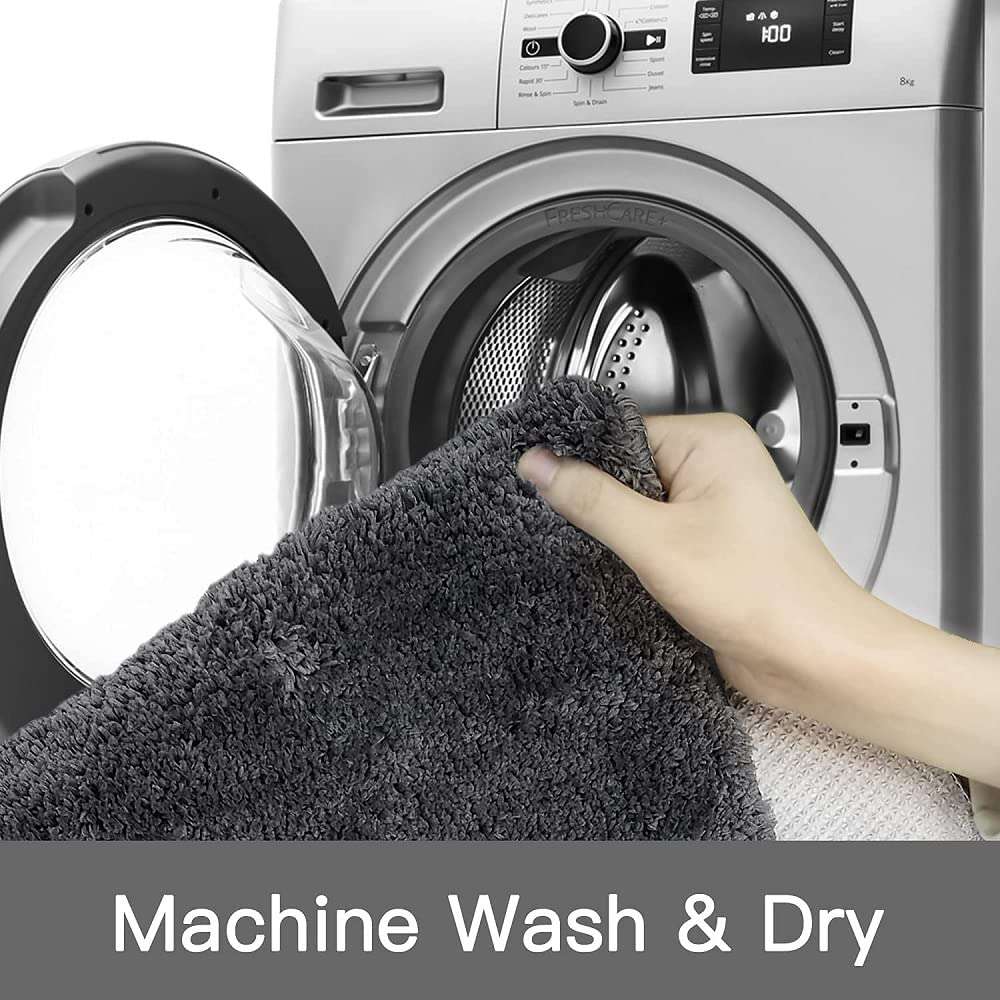 VMPS | Microfibre Bath Mat for Bathroom Floor Rug Suitable for Bedroom, Kitchen, Washroom, Pack of 1 Grey 4