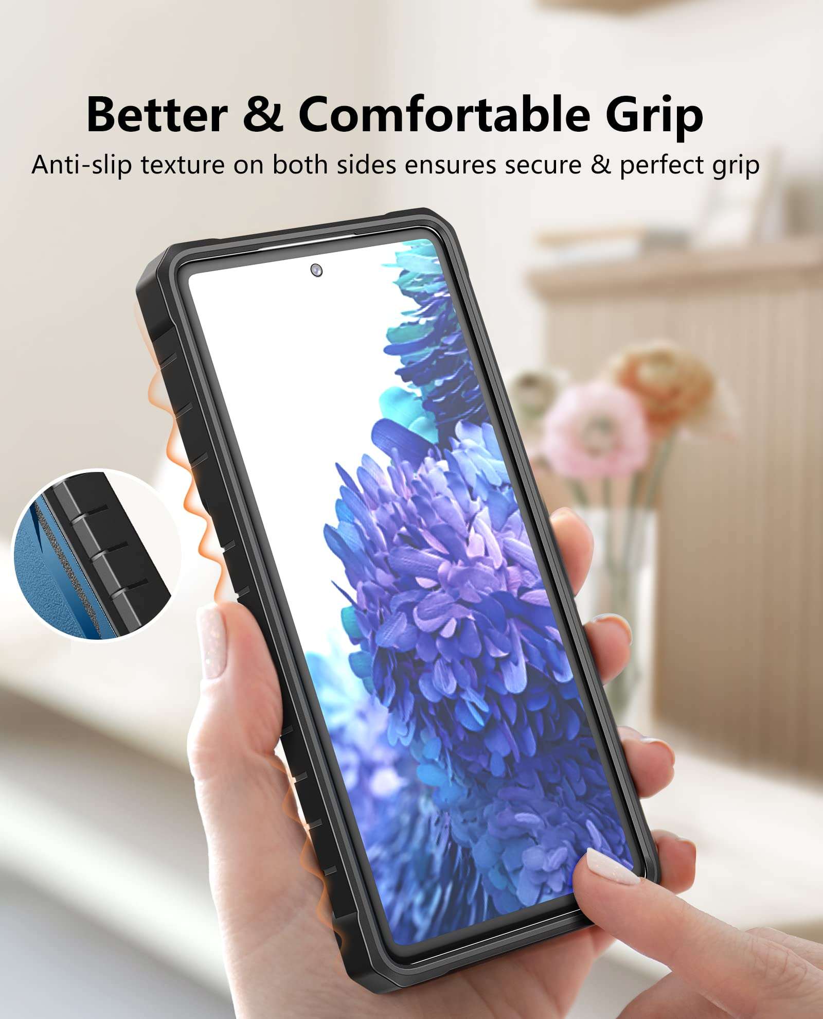 WTYOO for Samsung Galaxy S20-FE Case: Military Grade Drop Proof Protection 5G Mobile Phone Cover with Kickstand | Matte Textured Rugged Shockproof TPU Protective - Blue 6