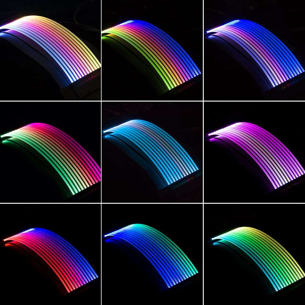 PSU Cable ARGB Extension Sleeved Cable Kit Custom Power Supply Braided with RGB Controller for Computer Gaming Case(24-Pin) 5