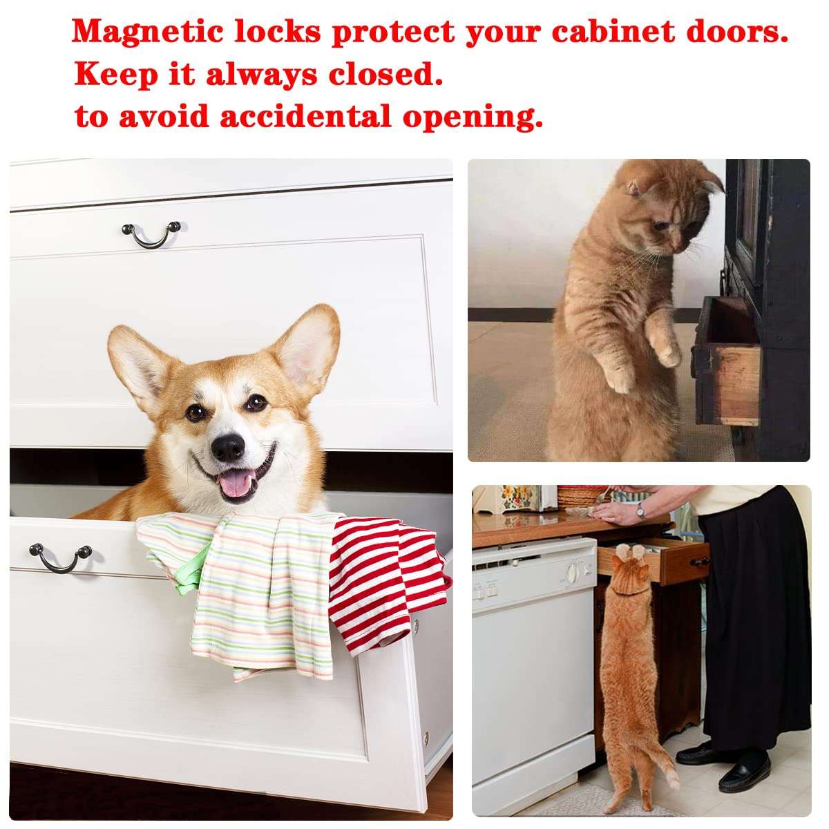 Ultra-Thin Magnetic Door Stopper, Glass Cabinet, Wardrobe, Cabinet Sliding Door, Zero-Space Magnetic Door Stopper, Invisible Magnetic Lock (2pcs) 6