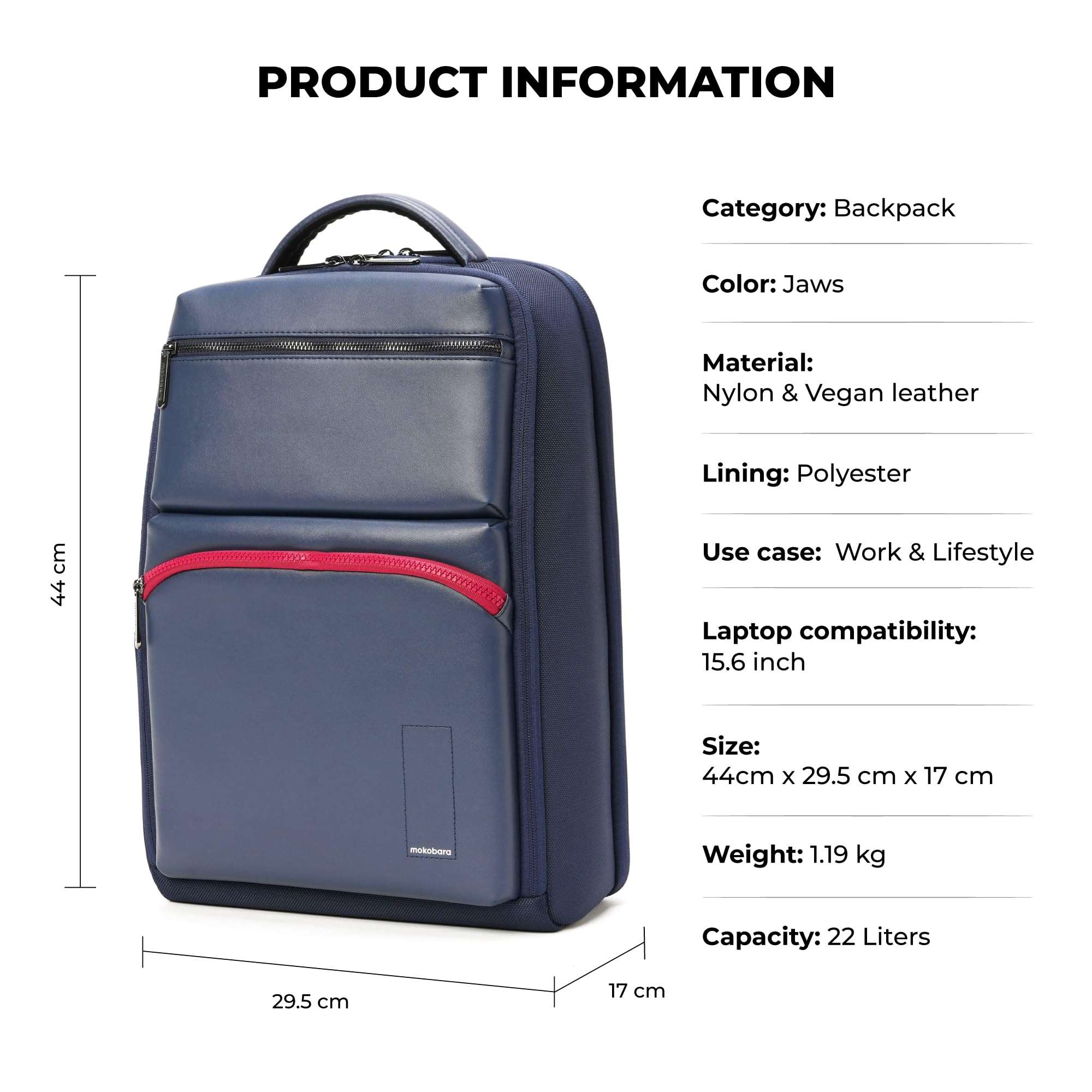 The Radio Backpack Premium Nylon 22L Unisex Multipurpose Backpack, Fits 15.6" Laptop (Jaws) 4