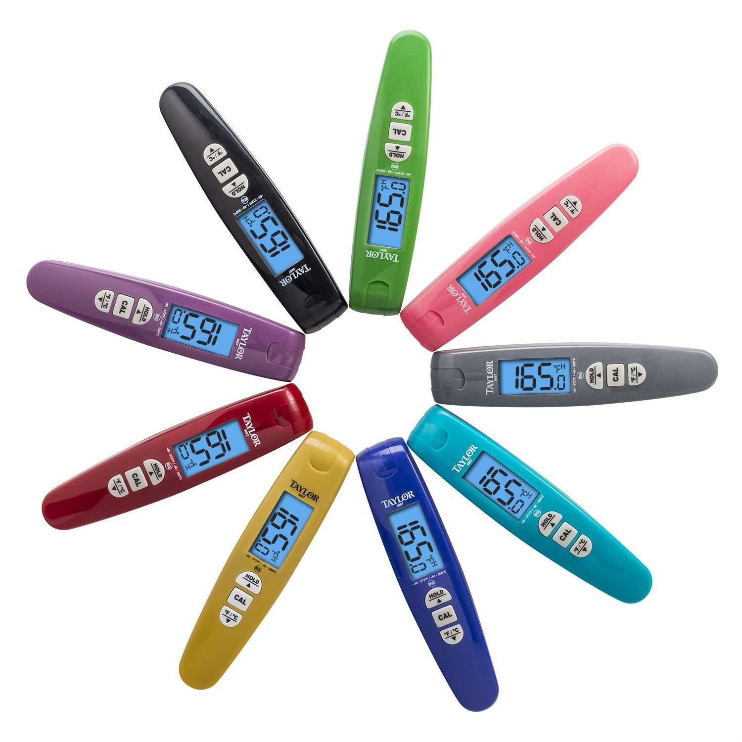 Taylor Digital Turbo Read Thermocouple Thermometer with Folding Probe, Yellow 3