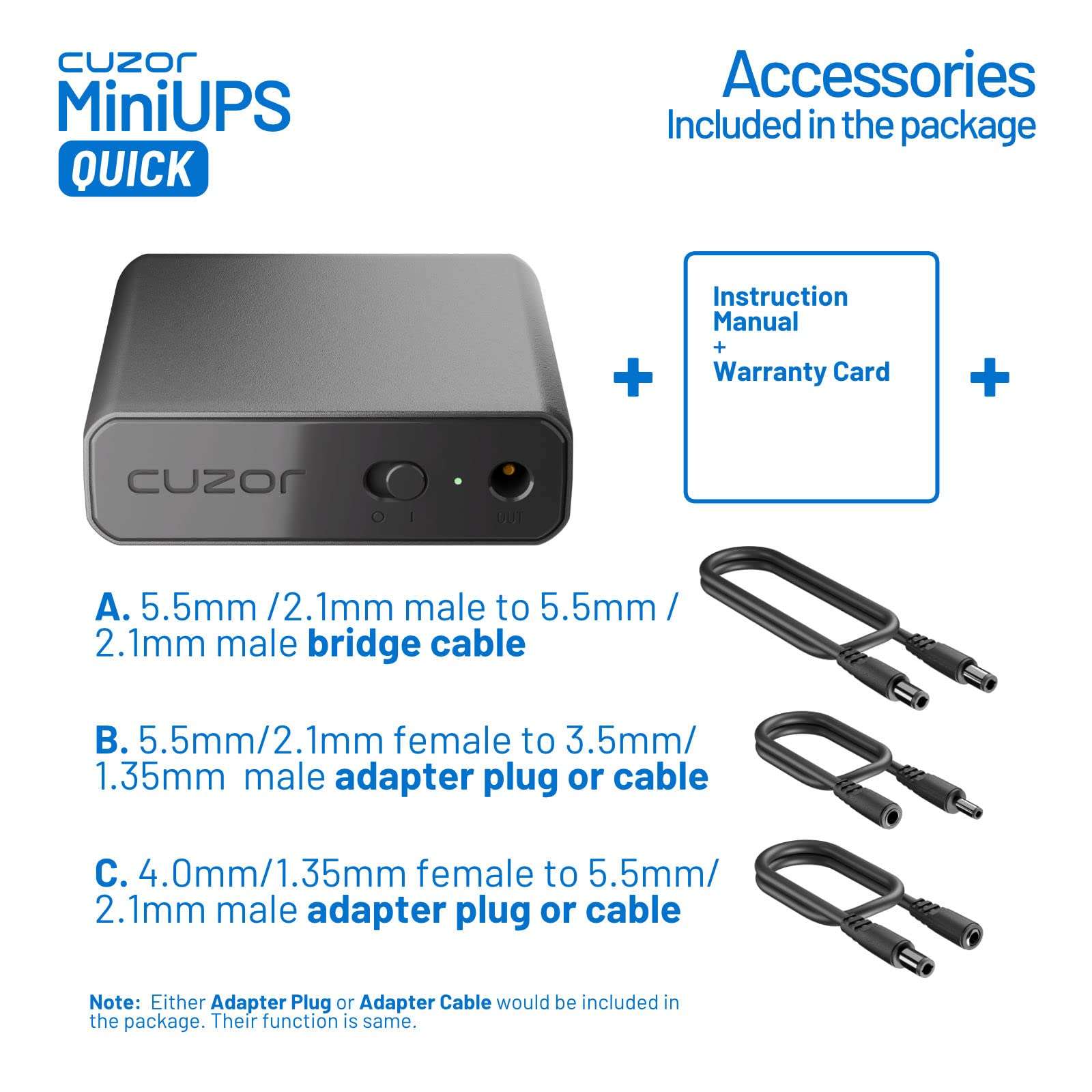 Cuzor 12V Mini ups Apartment Edition | Power Backup up to 2 Hours | Replaceable Battery | Ups for Wi-Fi Router and Modem | Ups for Router up to 2A | ups for uninterrupted wi-fi 4