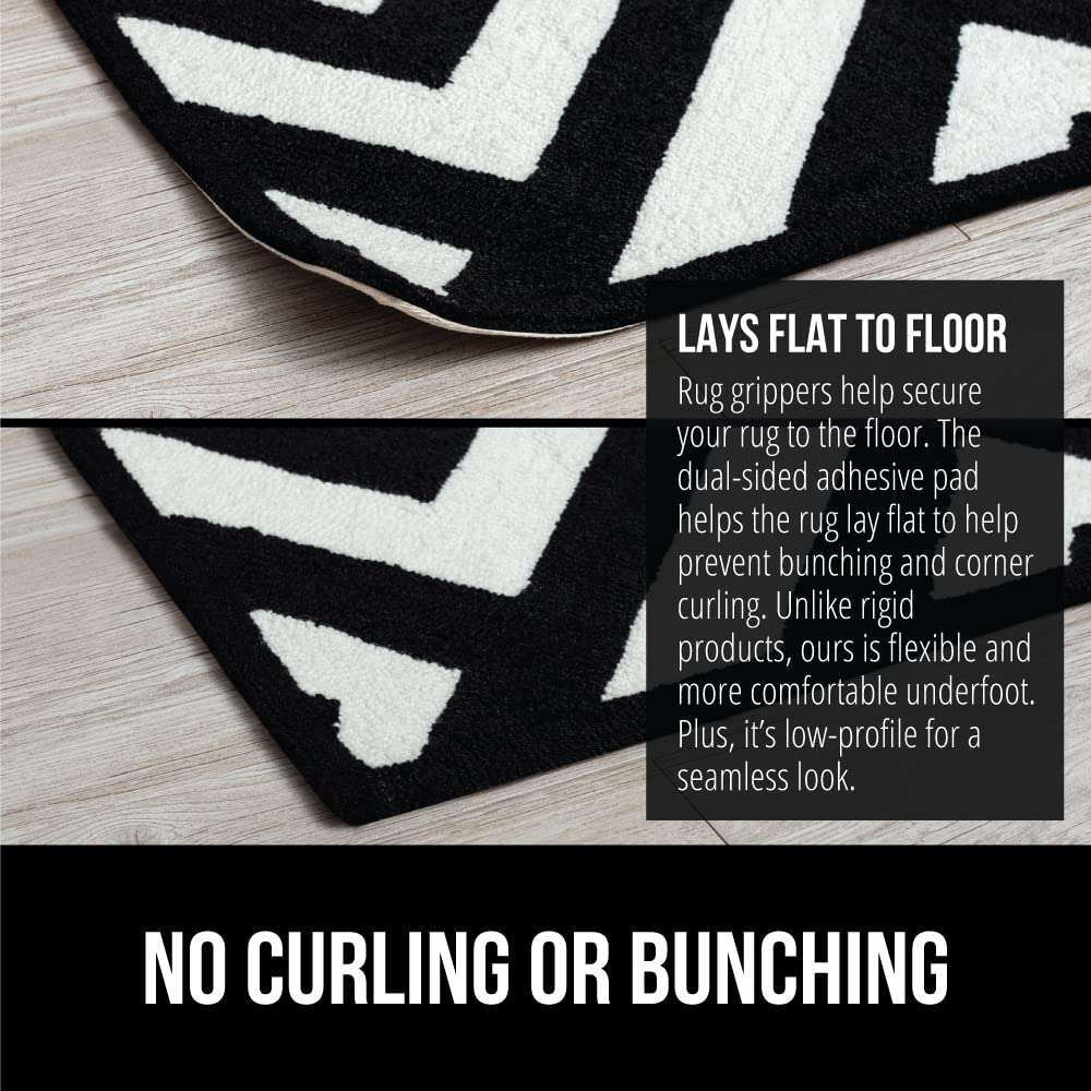 Gorilla Grip Rug Grippers and Chair Desk Mat, Rug Grippers Size Pack 24, Dual Sided Soft Flexible, Chair Mat for Carpets Size 29x47, Slip Resistant Computer Mat, 2 Item Bundle 4