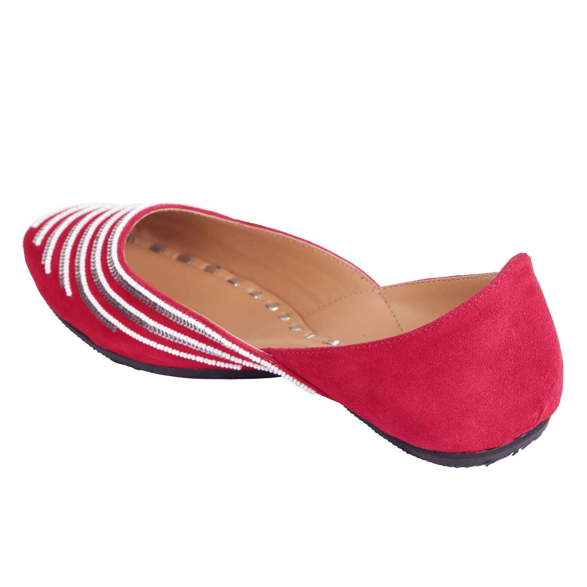 Amica Slexia Women's Leather Casual & Formal Jutis & Mojari (Red_Size-6) 4