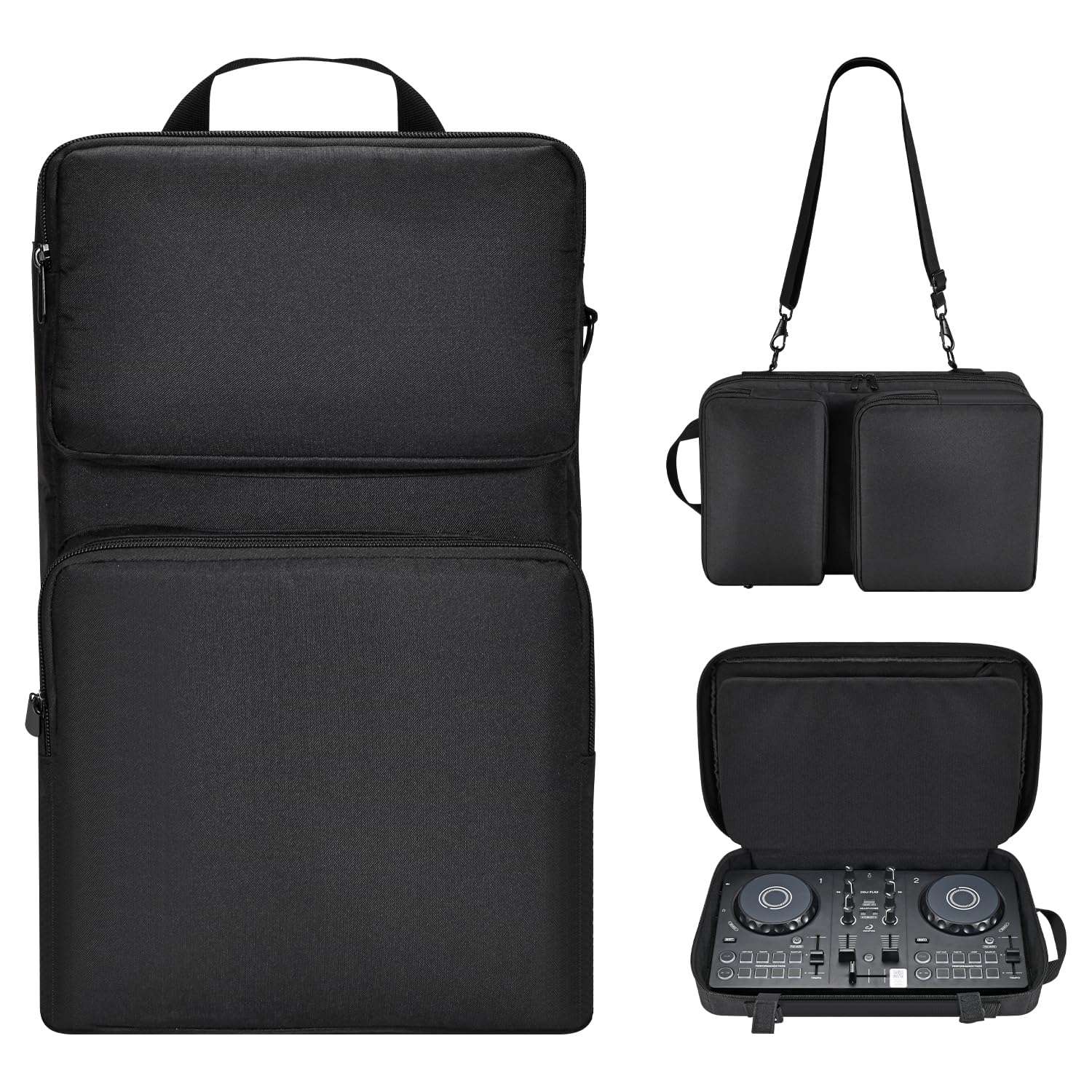 Suitable for AlphaTheta DDJ-FLX2, Pioneer DDJ-200/WeG04, Hercules Inpulse 200/MK2 and other models of disc players, portable adjustable shoulder strap must travel large capacity storage bag 1
