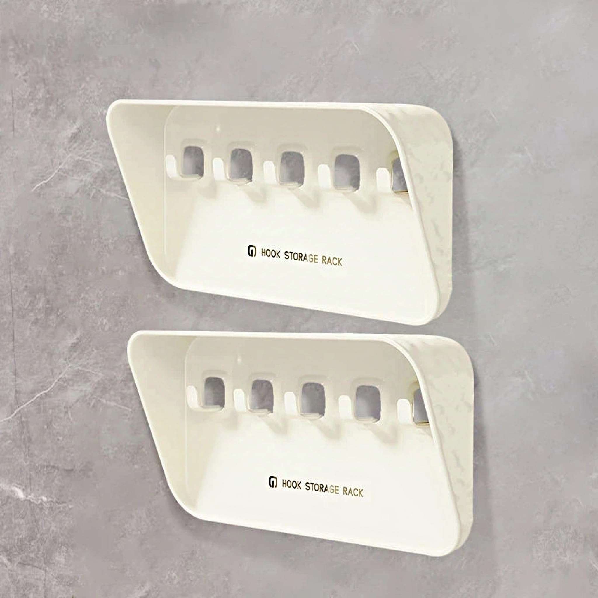 SAILYLENCEY Adhesive Key Hooks 2-Pack - Wall Hanging Stand Without Drilling, Suitable for Hanging Heavy Objects,Bathroom/Bedroom/Kitchen Storage, Suitable for Towels/Keys/Clothes/Hats, etc 1