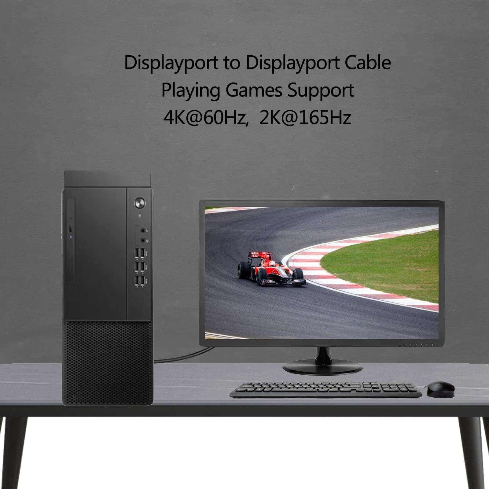 Anbear DisplayPort to Displayport Cable 6 Feet, Gold Plated Display Port to Display Port Cable 4K@60HZ Resolution(Male to Male) for DisplayPort Enabled Desktops and Laptops to Displays 2