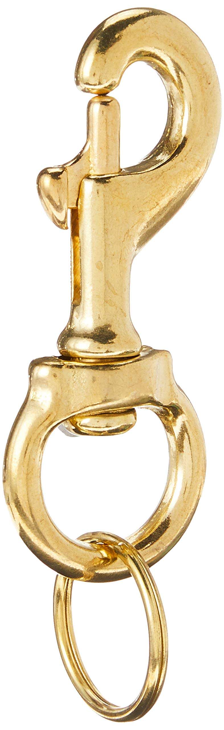 Lucky Line 3-1/4" Heavy-Duty Solid Brass Bolt Snap with 1" Brass Split Key Ring (44801) 1