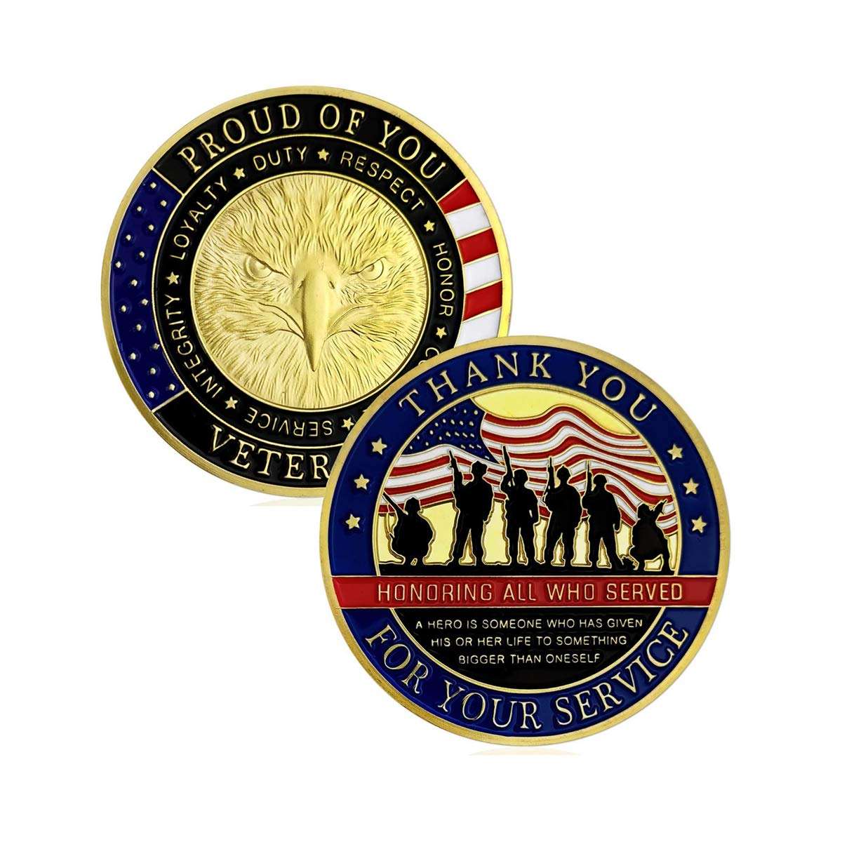Thank You for Your Service Military Veterans Challenge Coin Appreciation Gift 1
