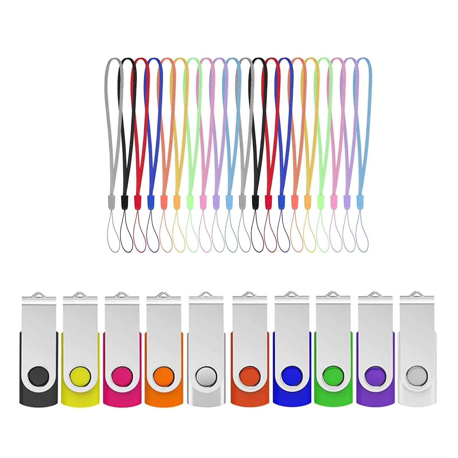 ABLAZE 20 Pack USB 2.0 128MB + 30 Pack USB Lanyard Strap 2