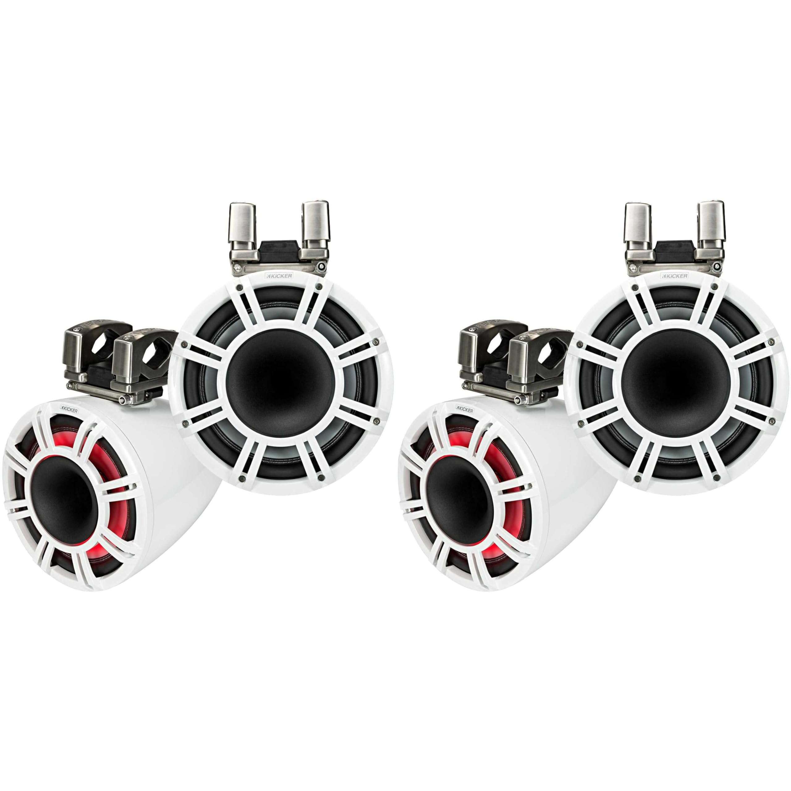 Kicker (2 Pair) KMTC114W KMTC11 11" Horn- Loaded Tower System Pair 4-Ohm White 1