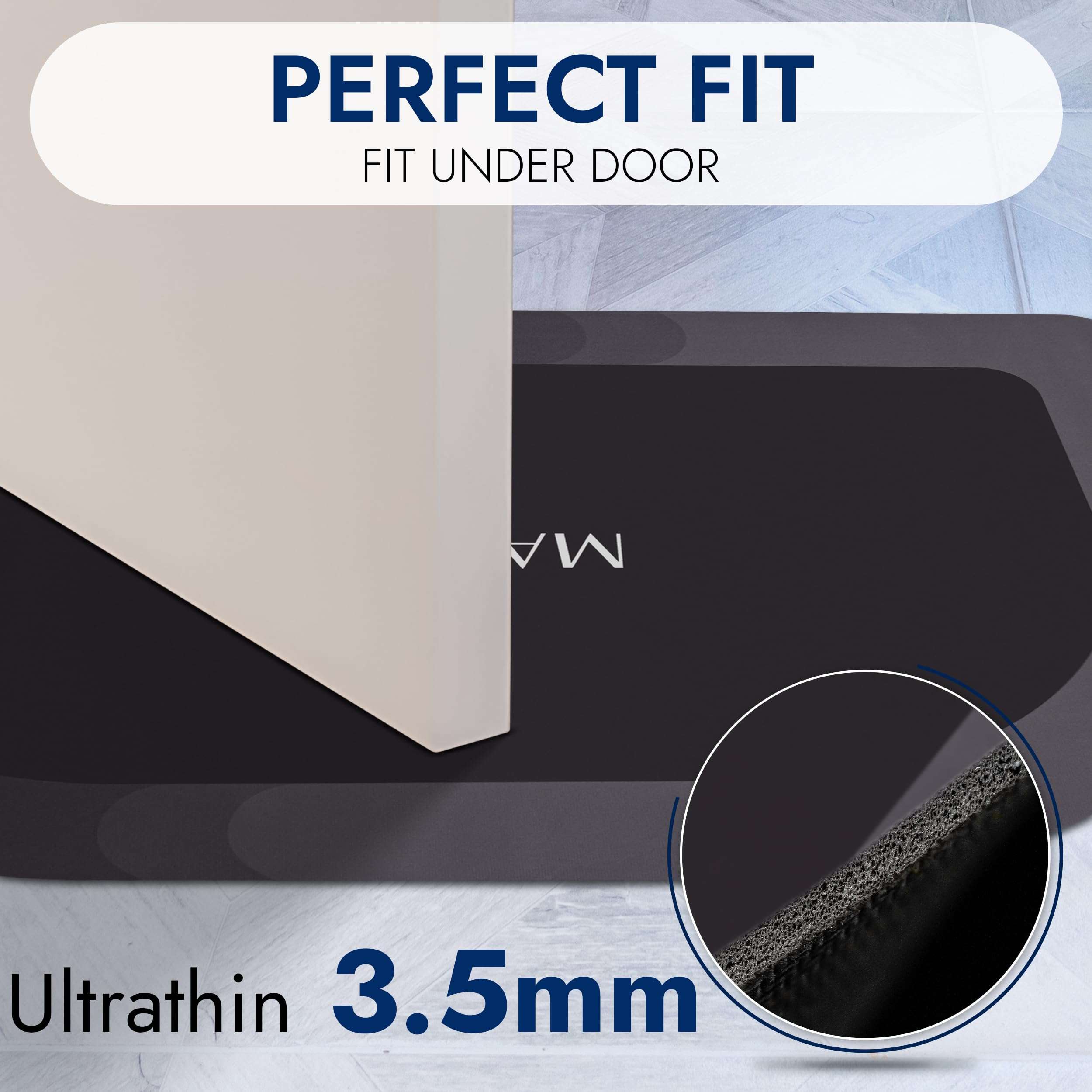 Matellia Super Absorbent Thin Bathroom Mat 18x30, Non Slip Quick Dry Rubber Backed Bath Rugs, Fit Under Door Floor Mats, Sink Mat, Dirt Resistant Easy Care Dark Gray 4