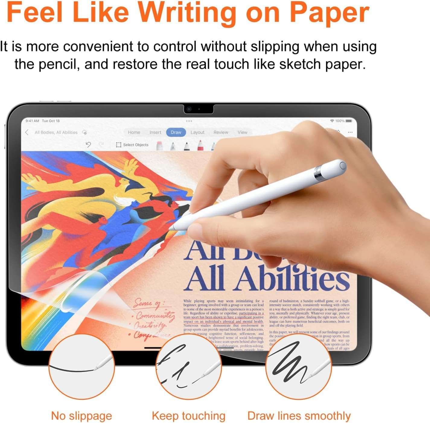 Oaky Paper Like Screen Protector for iPad 11th Generation A16 11-inch 2025 | iPad 10th Generation 10.9-inch 2022 Anti Scratch, Anti Fingerprint, Anti Reflection, Eye Protection 4