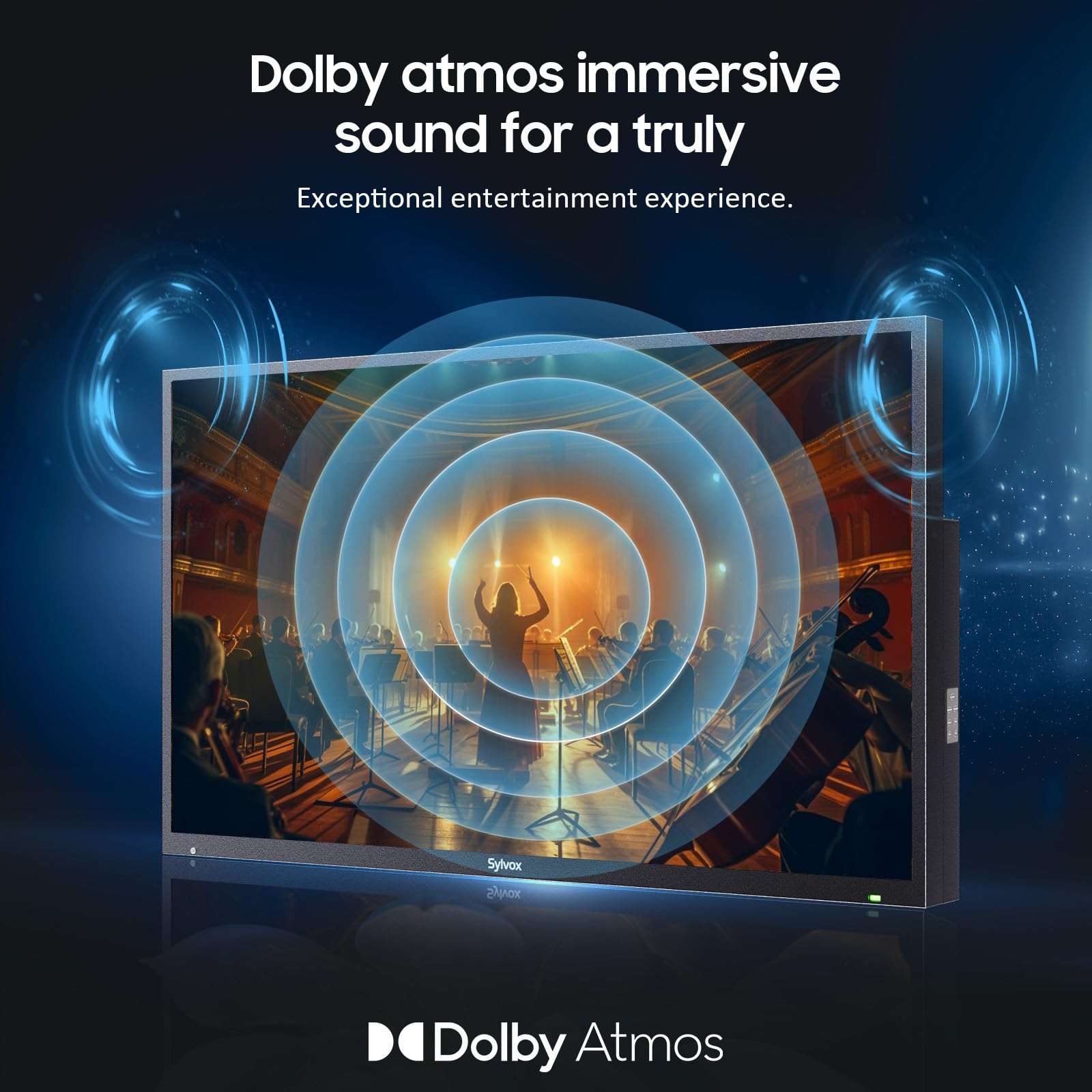 SYLVOX Outdoor TV with Soundbar, 43 inch Smart Outdoor TVs, 4K Weatherproof Television for Outside, Support Google Assistant, Chromecast, 1000 nit Brightness Partial Sun (Deck Pro 2.0/2024) 6