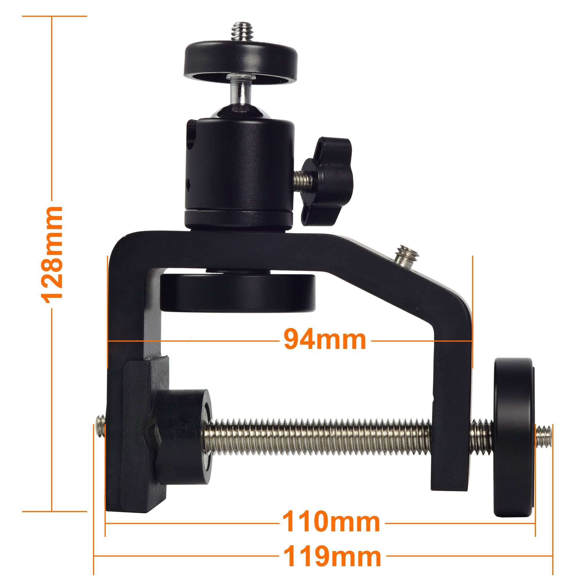 Assembly Camera Clamp Mount With Adjustable Ball Head Accessory for DSLR Cameras, Gopro SJCAM POV Video Camera, Smartphone, Scopes, Binoculars, Camera Rig, LED Lights, Flash Lights, Car Window Clamp 5