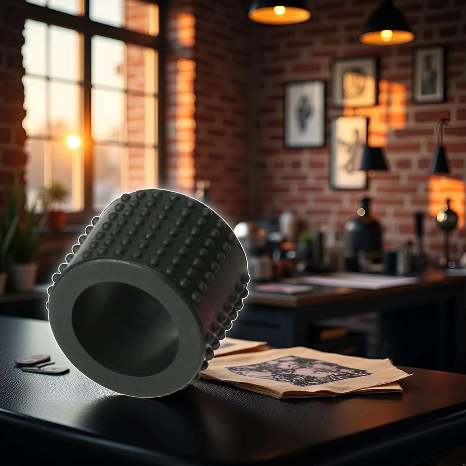 2Pcs Black Tattoo Supply Food Grade Silicone Grip Cover for Pen Accessories, Tattoo Machine Parts (25xH30mm, 3.7cm*3cm) 6